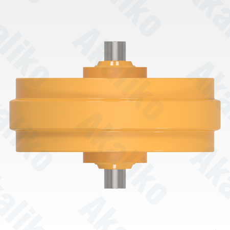 Top view of replacement/aftermarket brand new idler for Caterpillar D8/D8R/D8T track dozer.