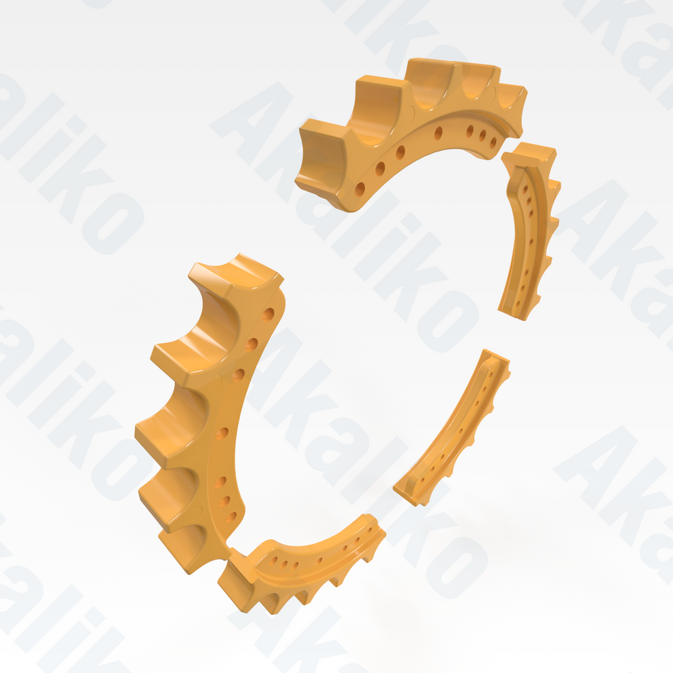 Replacement/aftermarket brand new sprocket segment assembly for Caterpillar D8R/D8R II/D8T track dozer.