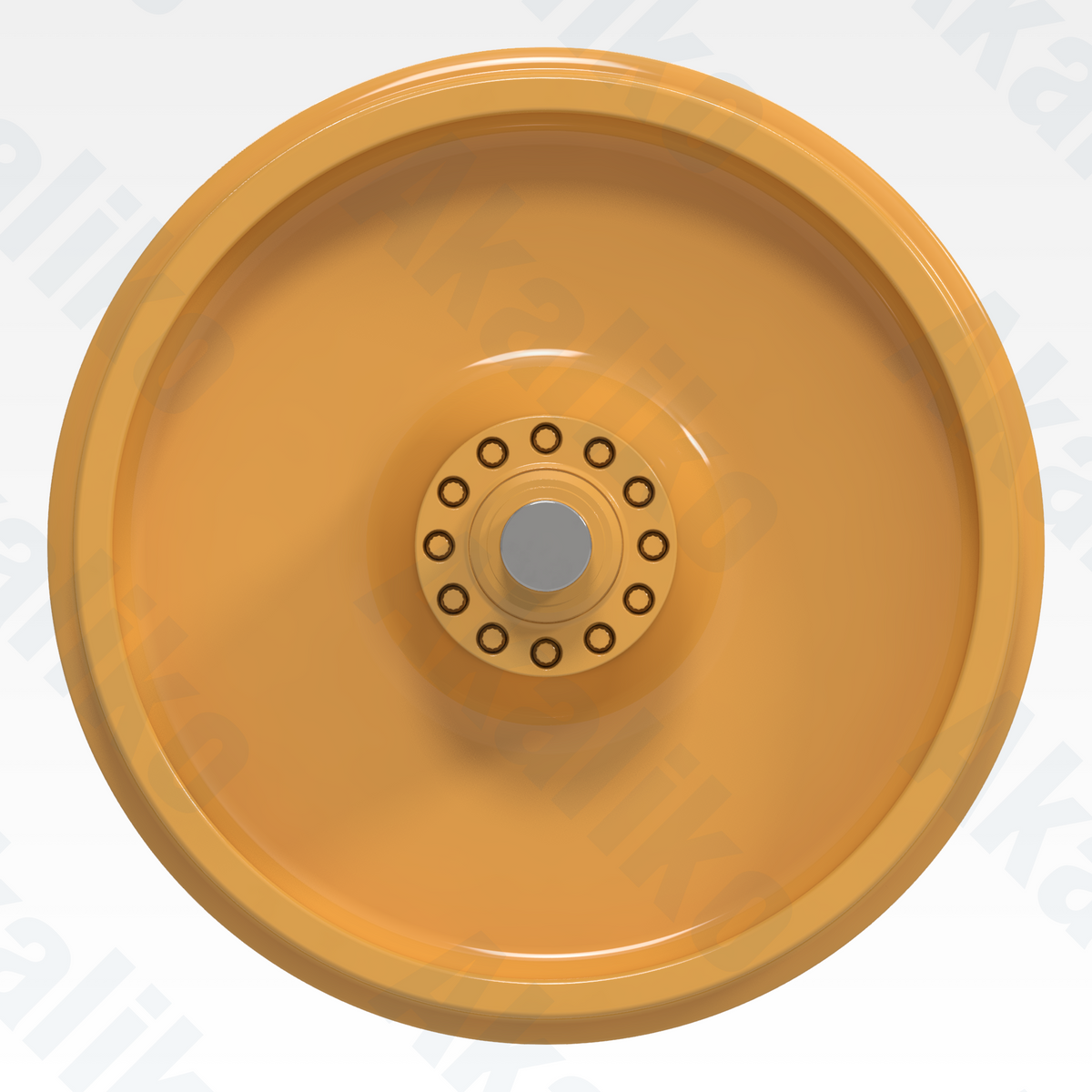Side view of replacement/aftermarket brand new idler for Caterpillar D9/D9R/D9T track dozer.