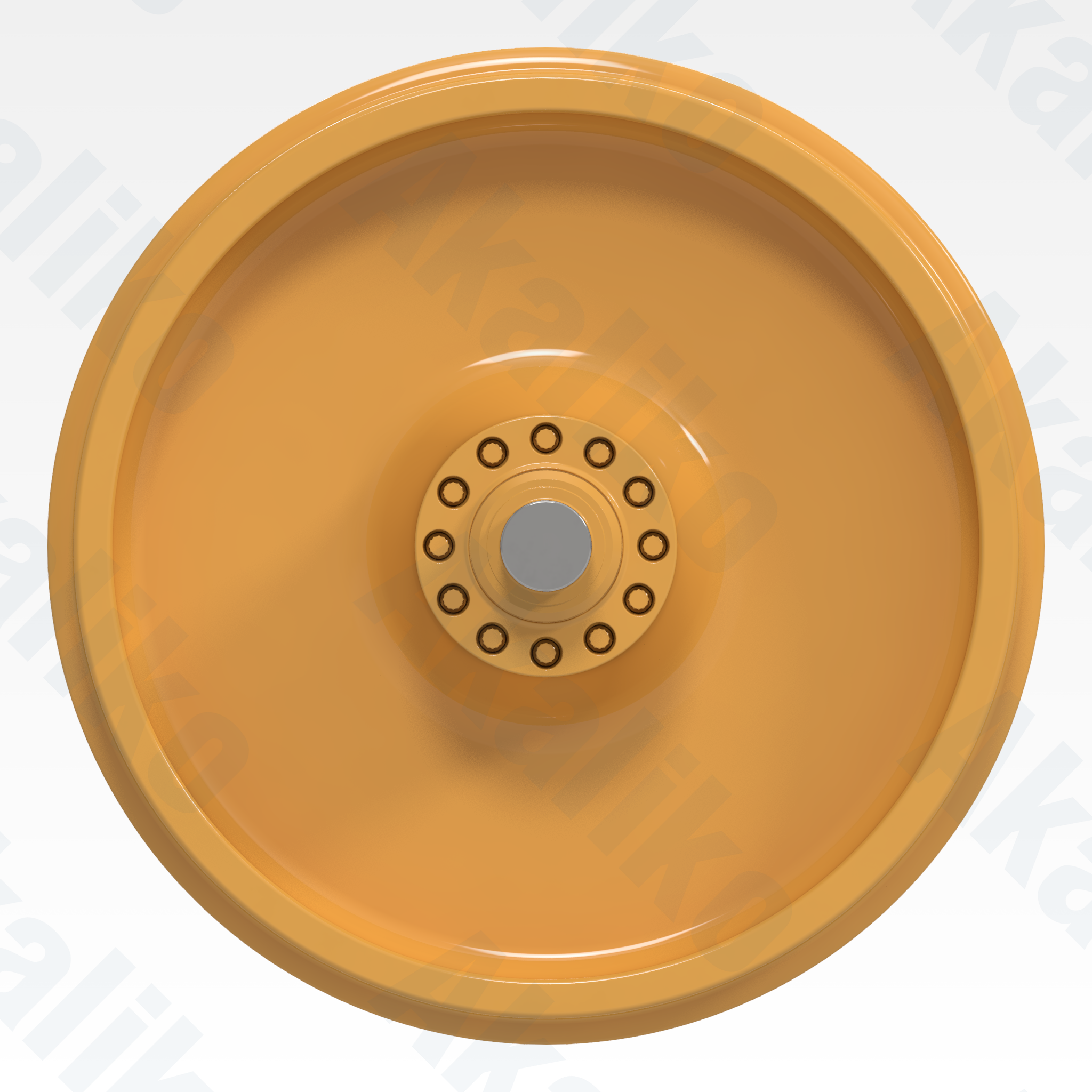 Side view of replacement/aftermarket brand new idler for Caterpillar D9/D9R/D9T track dozer.