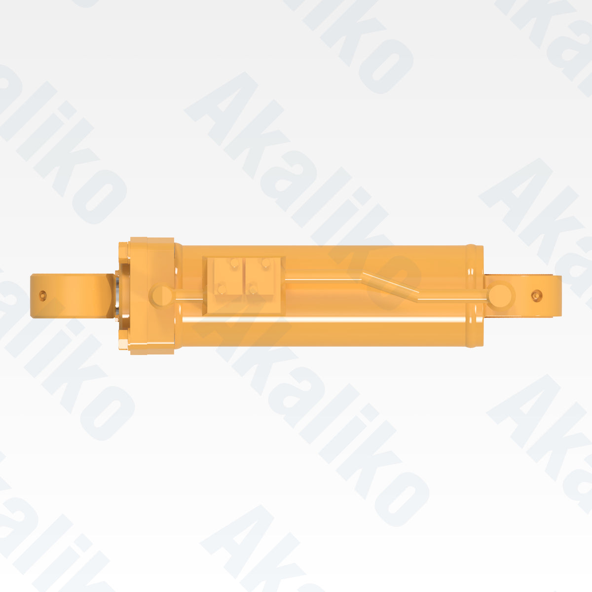 Top view of replacement steering hydraulic cylinder for Caterpillar R1300 underground loader, OEM part number 155-4539
