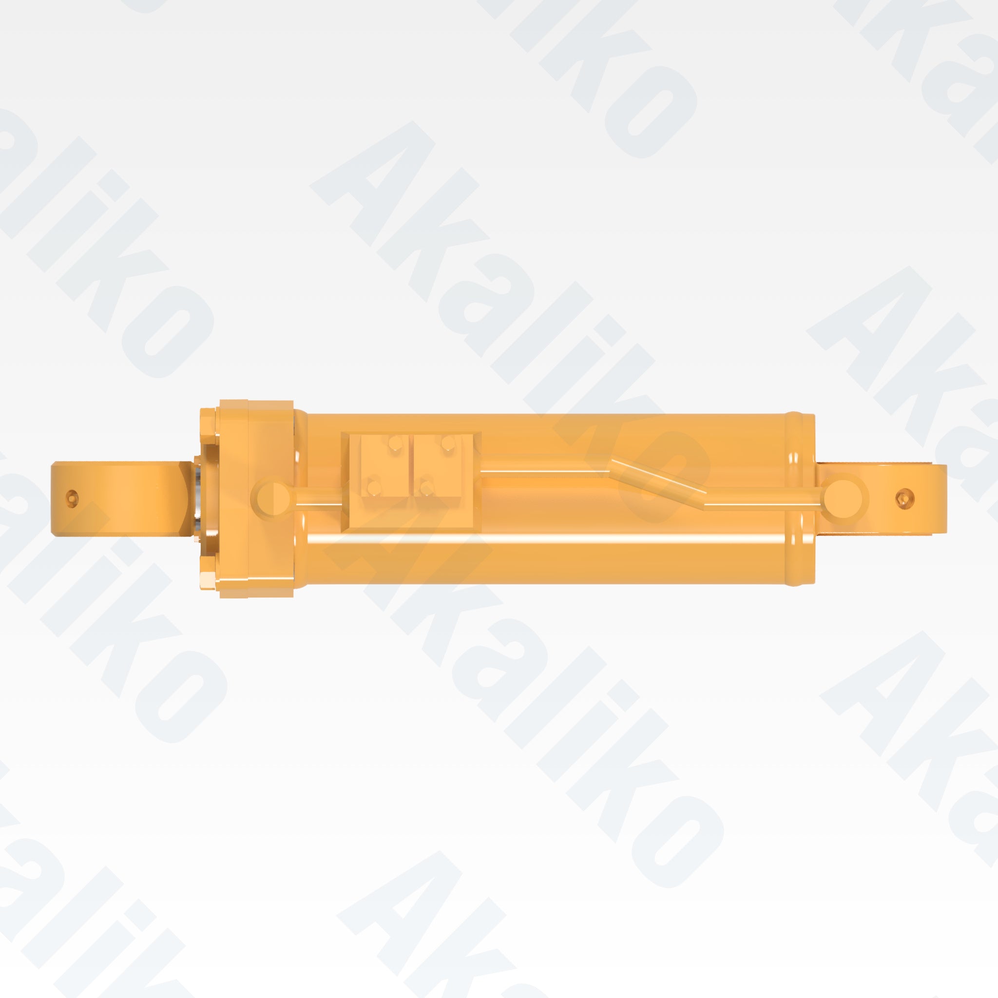 Top view of replacement steering hydraulic cylinder for Caterpillar R1300 underground loader, OEM part number 155-4539