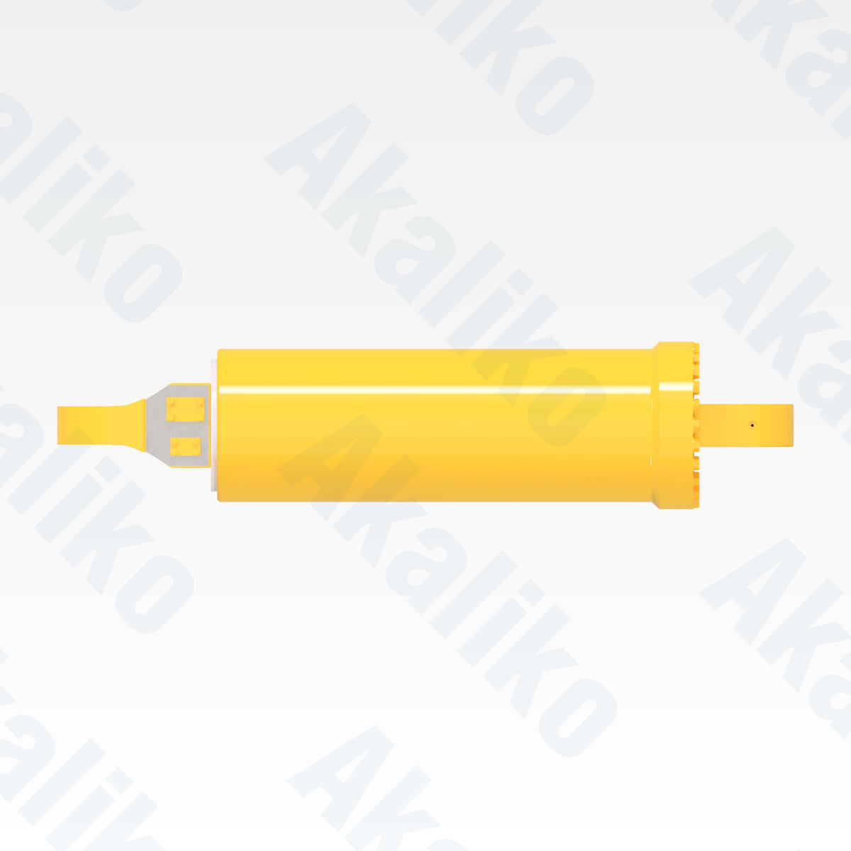 Top view of replacement hoist hydraulic cylinder for Komatsu 930E-4SE dump truck, OEM part number EM8355