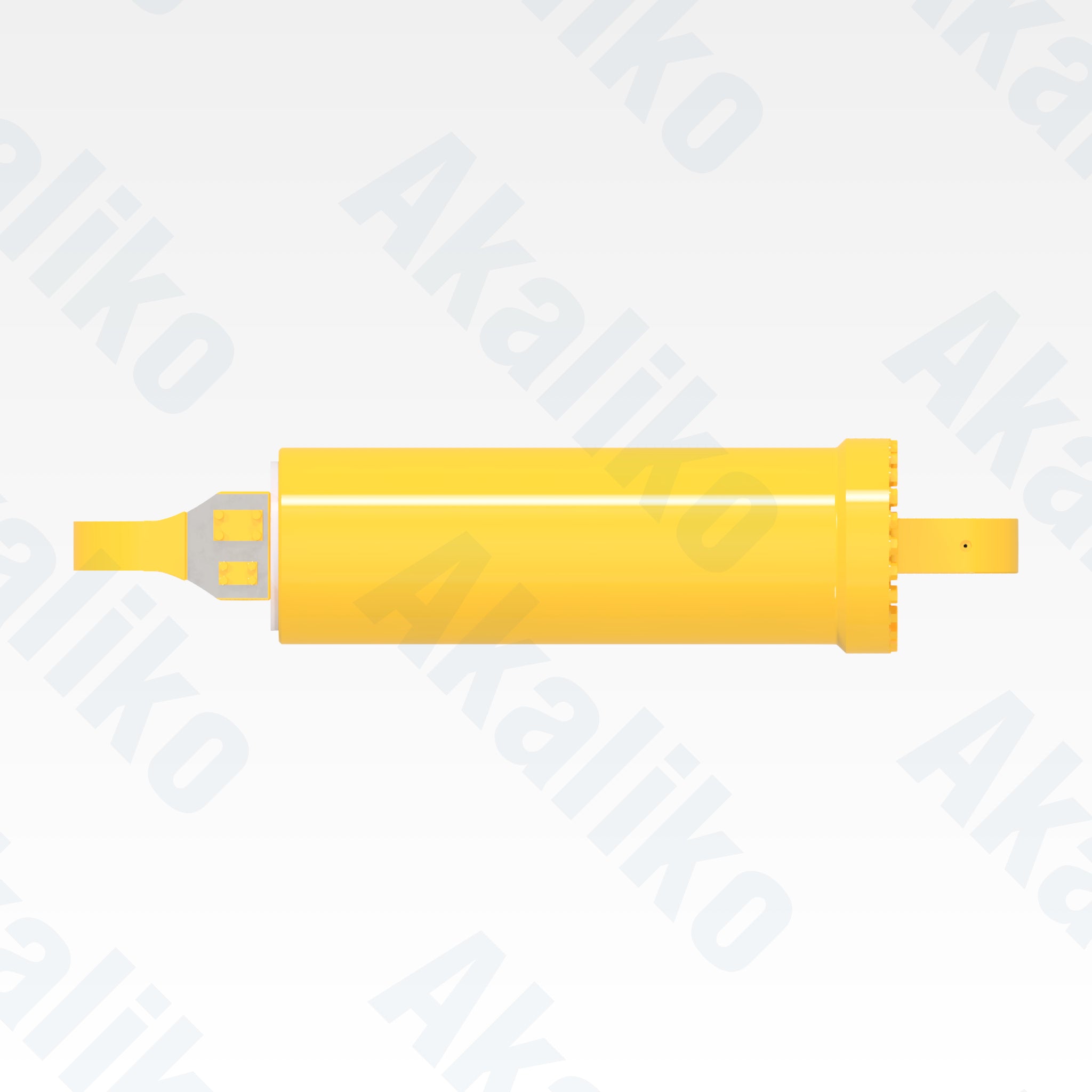Top view of replacement hoist hydraulic cylinder for Komatsu 930E-4SE dump truck, OEM part number EM8355