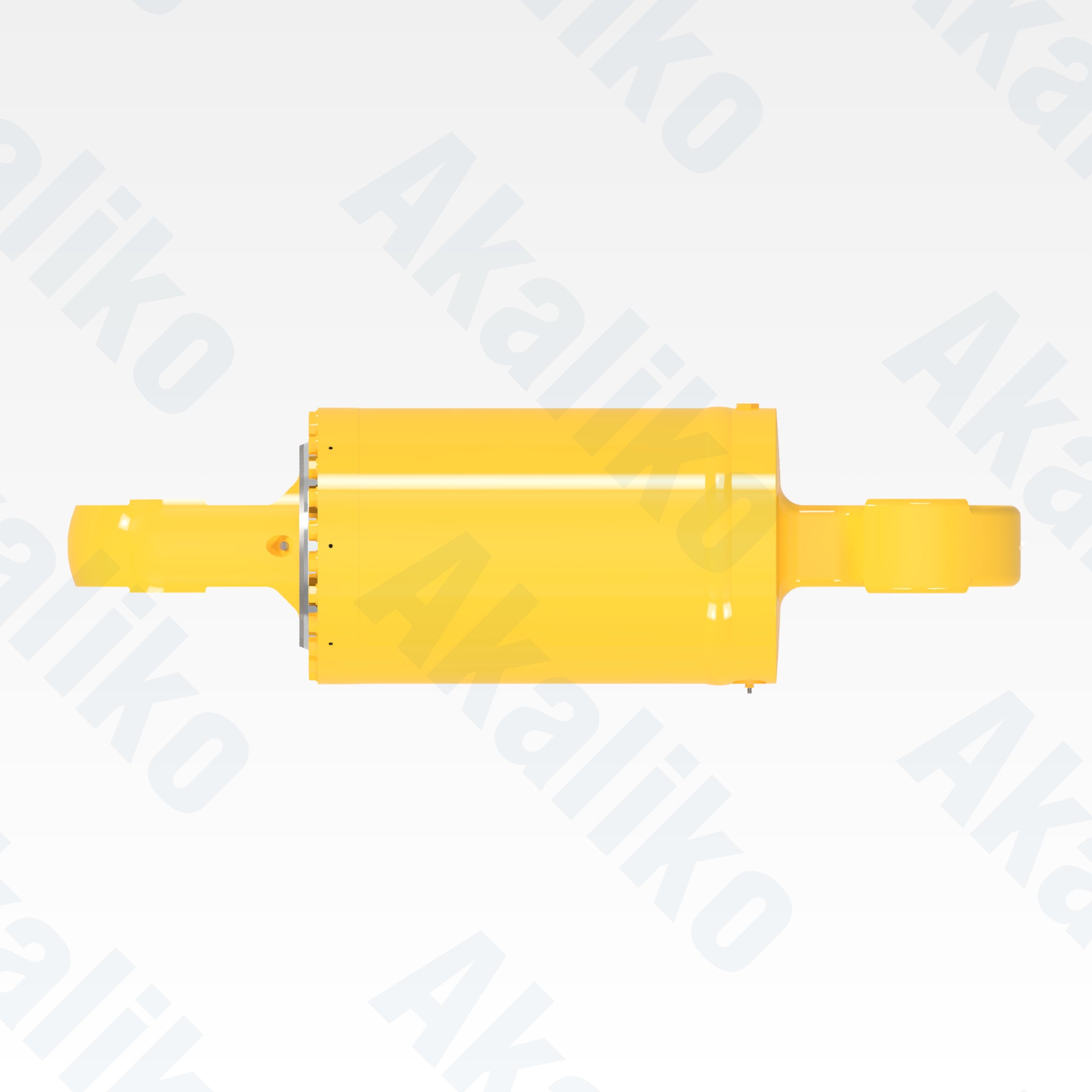 Top view of replacement rear suspension hydraulic cylinder for Komatsu 930E-4SE dump truck, OEM part number EM8847/EM8844
