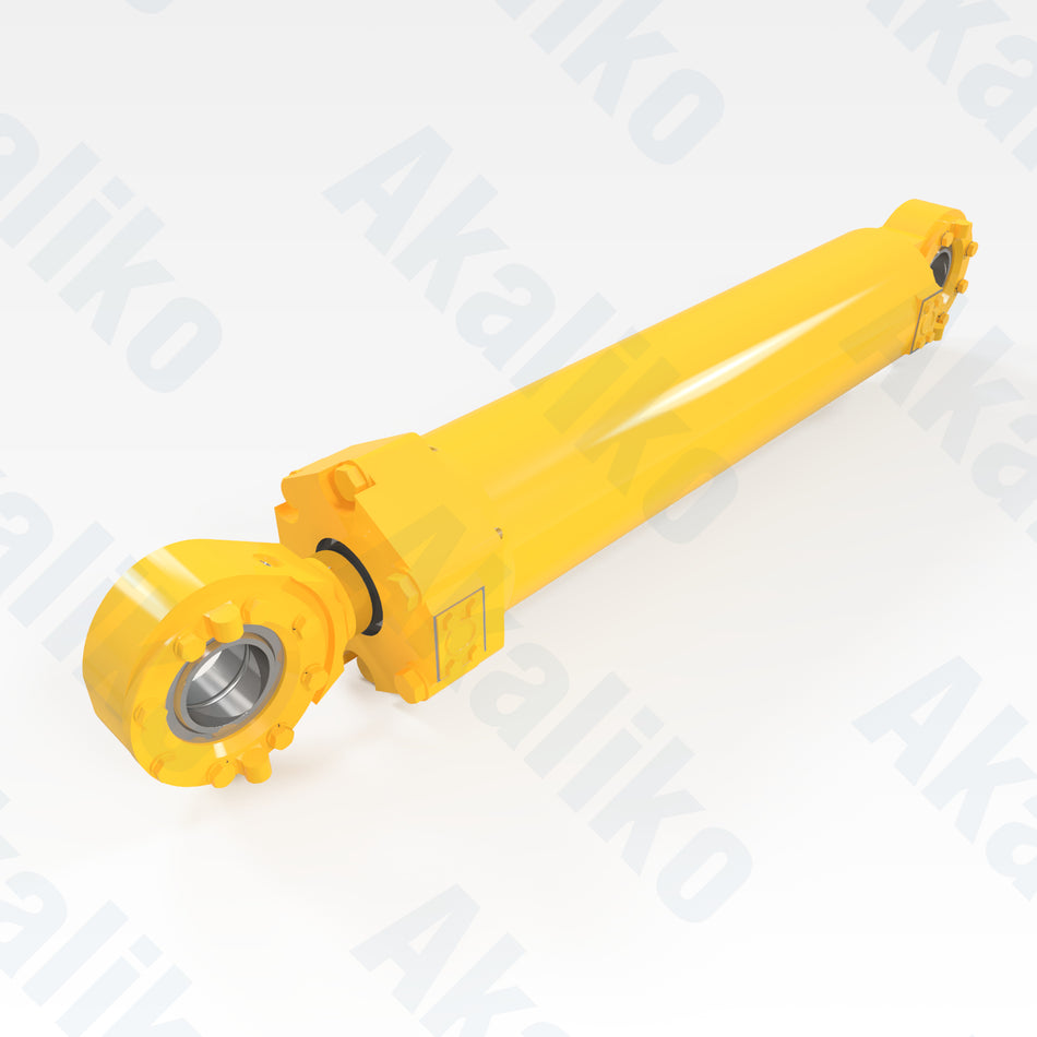 Replacement steering hydraulic cylinder for Komatsu 930E-4SE dump truck, OEM part number EM0241, aftermarket heavy equipment parts