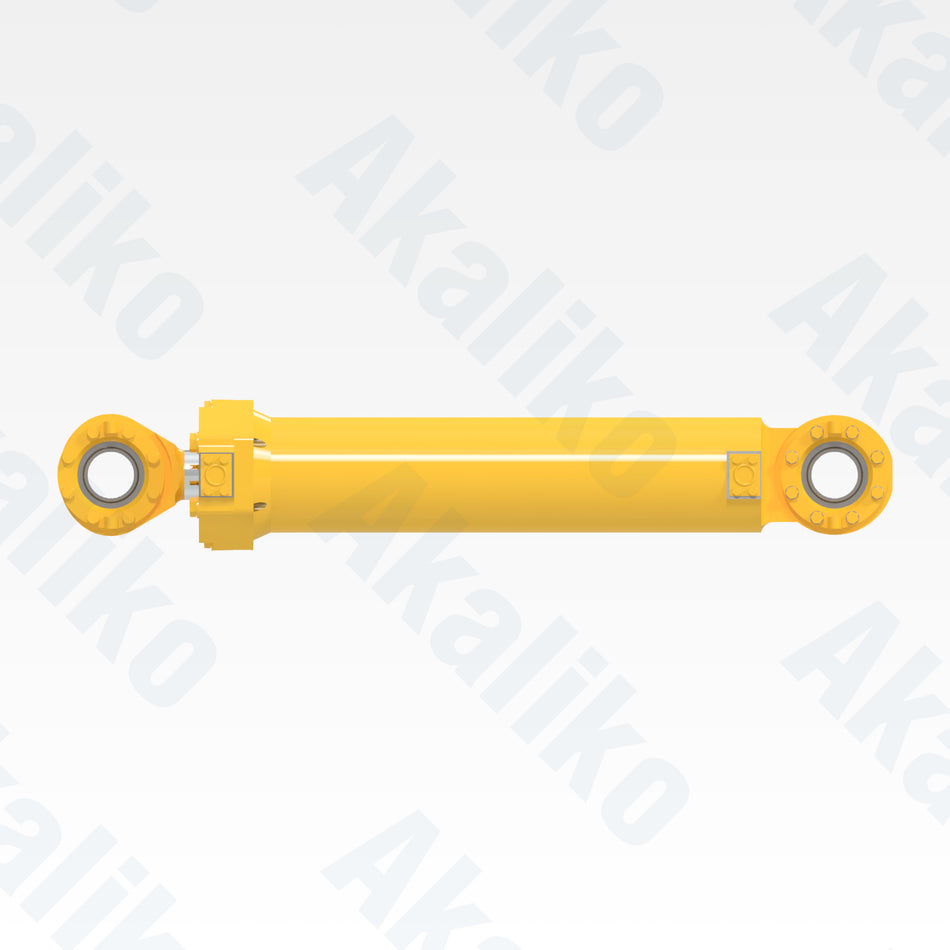 Side view of replacement steering hydraulic cylinder for Komatsu 930E-4SE dump truck, OEM part number EM0241