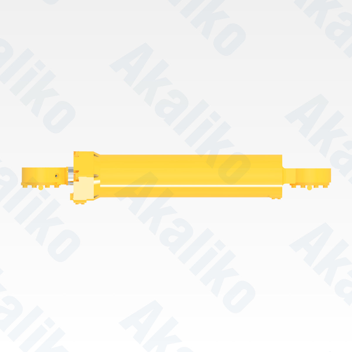 Top view of replacement steering hydraulic cylinder for Komatsu 930E-5 dump truck, OEM part number 58F-41-50110