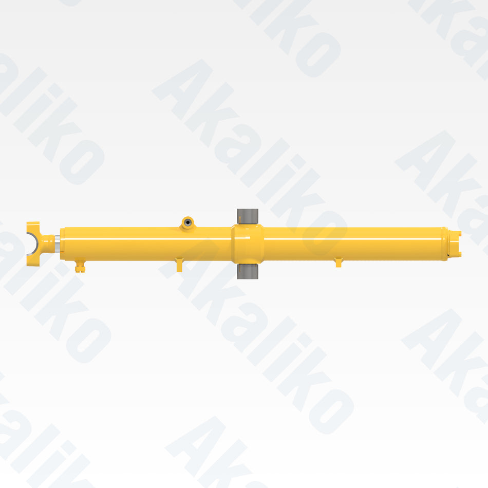 Side view of replacement blade lift hydraulic cylinder for Komatsu D275A-5 track dozer, OEM part number 707-02-00200