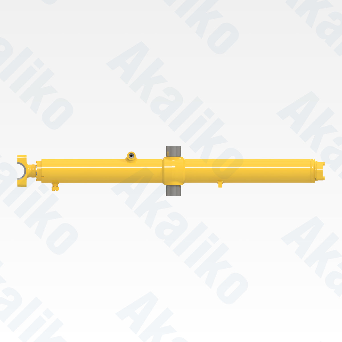 Side view of replacement blade lift hydraulic cylinder for Komatsu D275A-5 track dozer, OEM part number 707-E2-00210