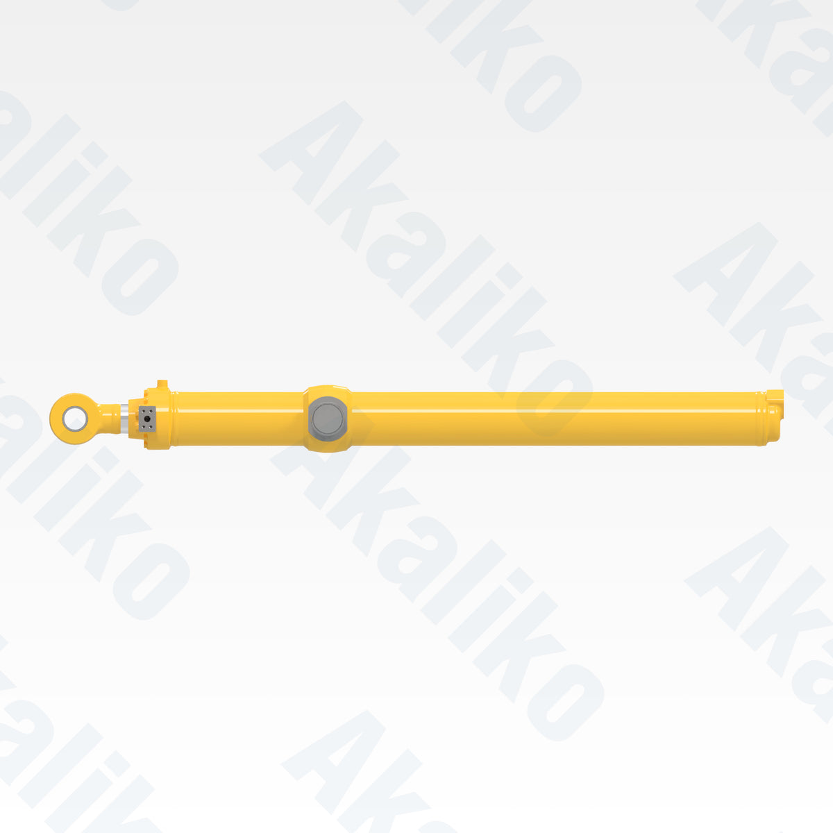 Side view of replacement blade lift hydraulic cylinder for Komatsu D375A-6 track dozer, OEM part number 707-03-00350