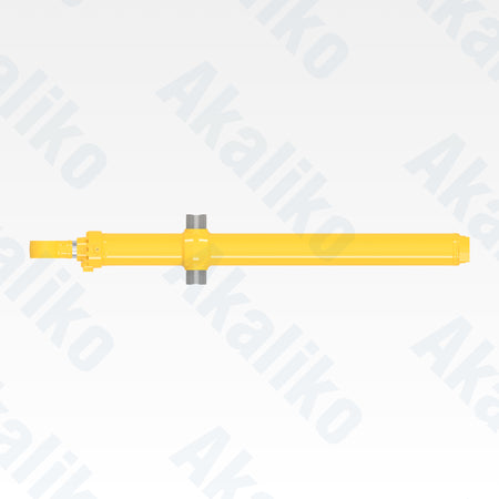 Top view of replacement blade lift hydraulic cylinder for Komatsu D375A-6 track dozer, OEM part number 707-03-00350