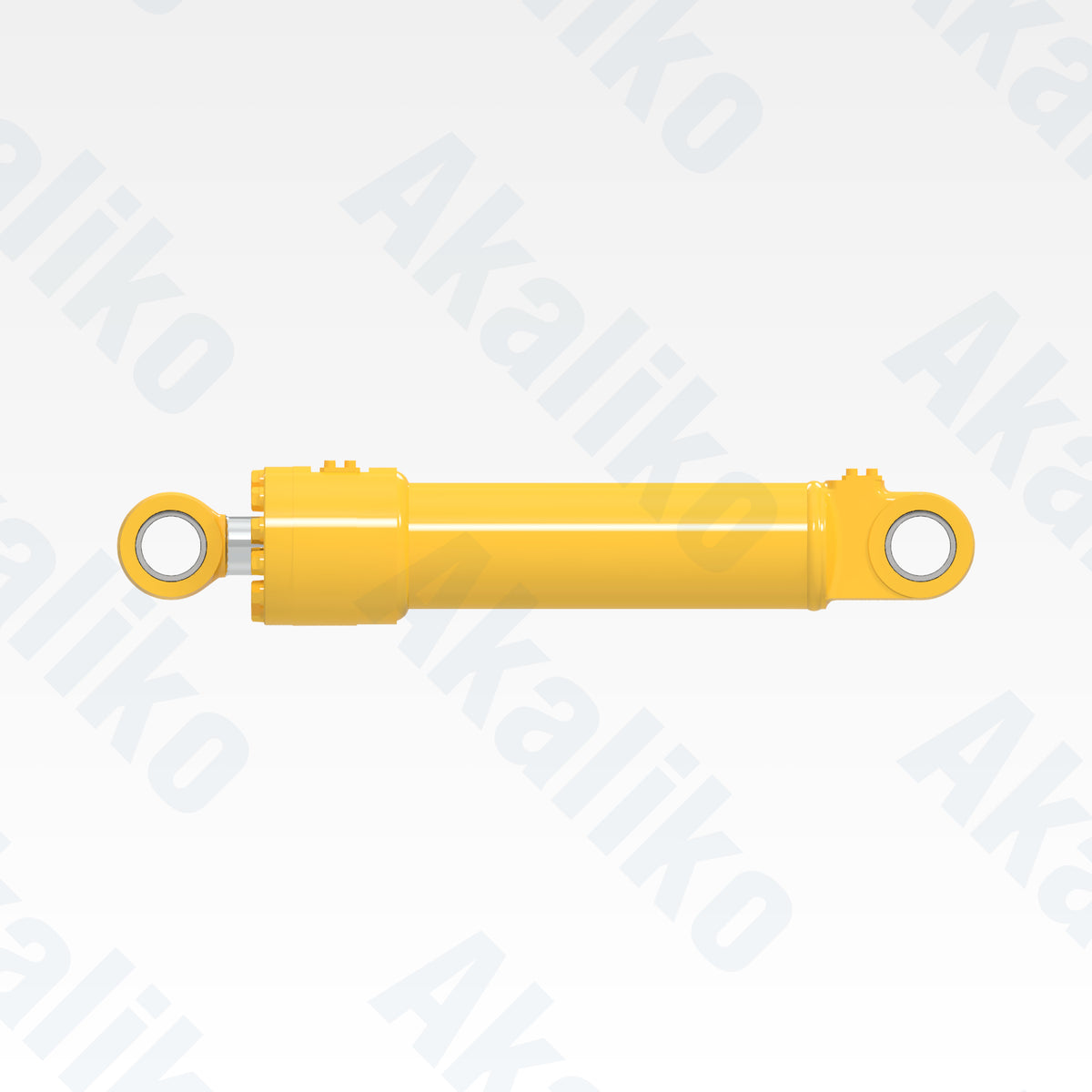 Side view of replacement articulation hydraulic cylinder for Komatsu GD825A-2 motor grader, OEM part number 235-63-63000