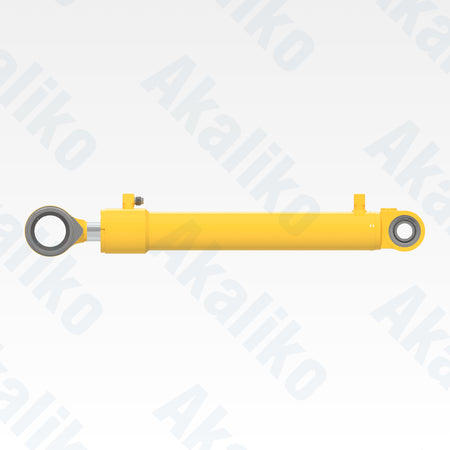 Side view of replacement steering hydraulic cylinder for Komatsu GD825A-2 motor grader, OEM part number 235-63-76400