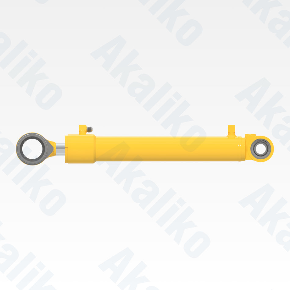 Side view of replacement steering hydraulic cylinder for Komatsu GD825A-2 motor grader, OEM part number 235-63-76400