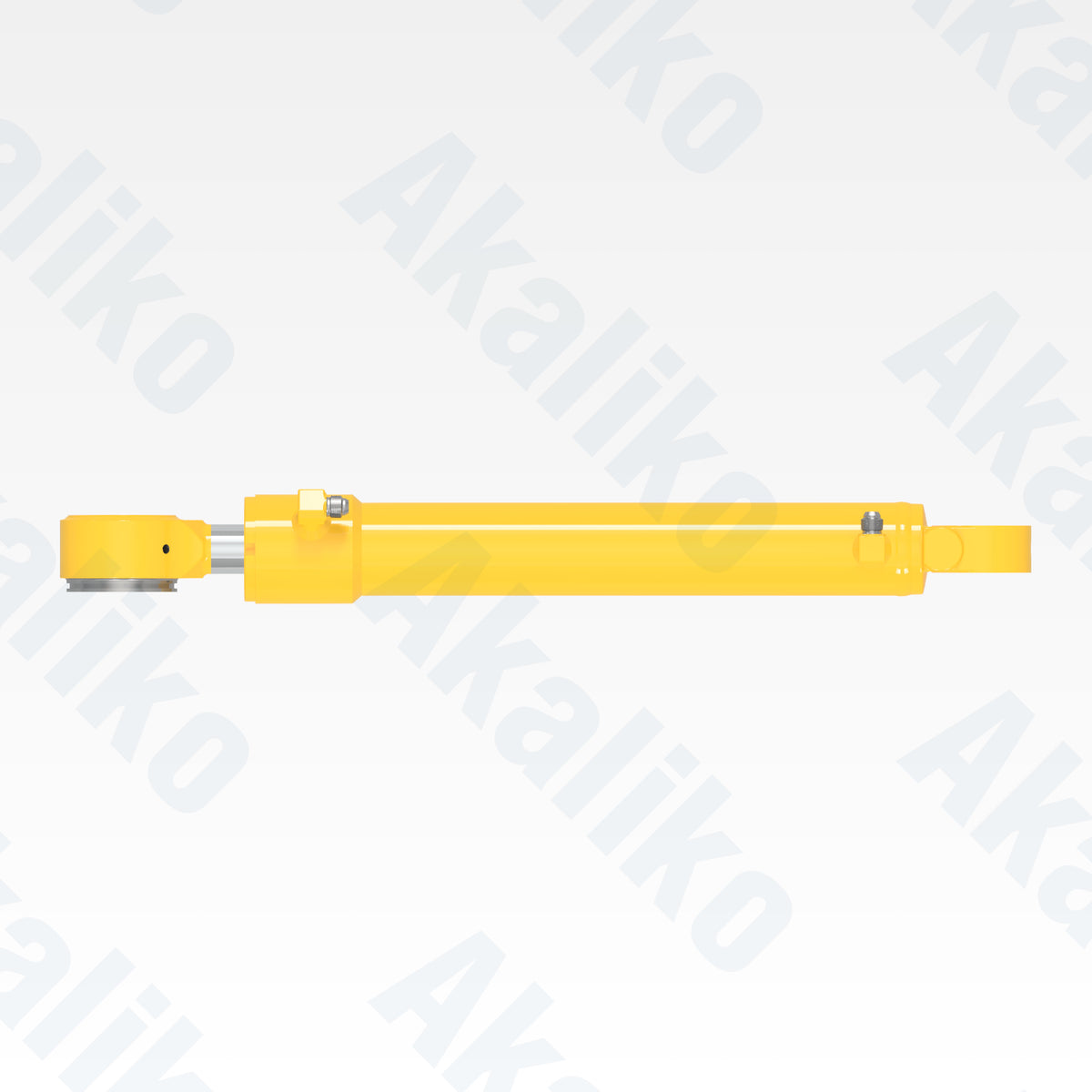 Top view of replacement steering hydraulic cylinder for Komatsu GD825A-2 motor grader, OEM part number 235-63-76400