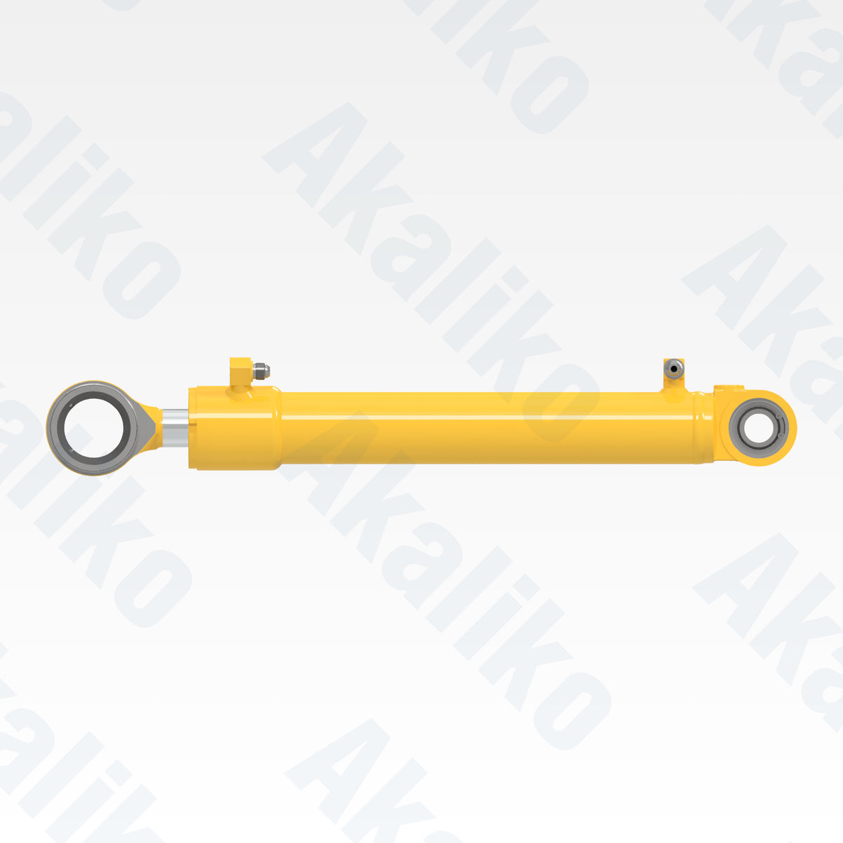 Side view of replacement steering hydraulic cylinder for Komatsu GD825A-2 motor grader, OEM part number 235-63-76500