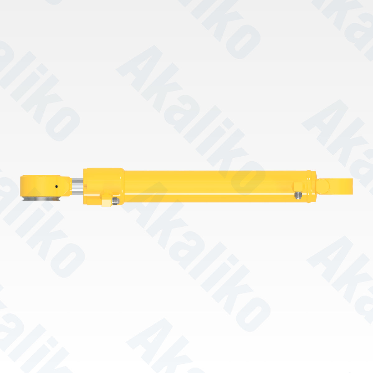 Top view of replacement steering hydraulic cylinder for Komatsu GD825A-2 motor grader, OEM part number 235-63-76500