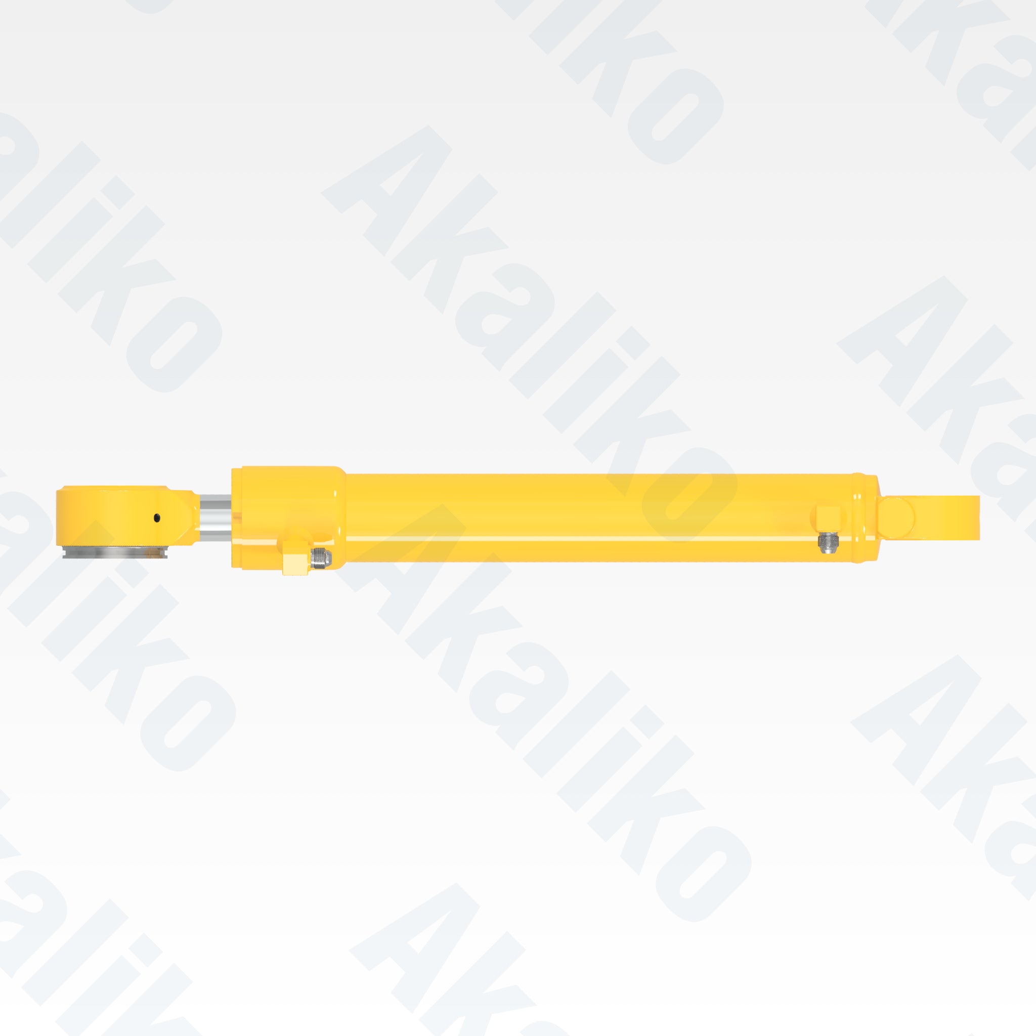 Top view of replacement steering hydraulic cylinder for Komatsu GD825A-2 motor grader, OEM part number 235-63-76500