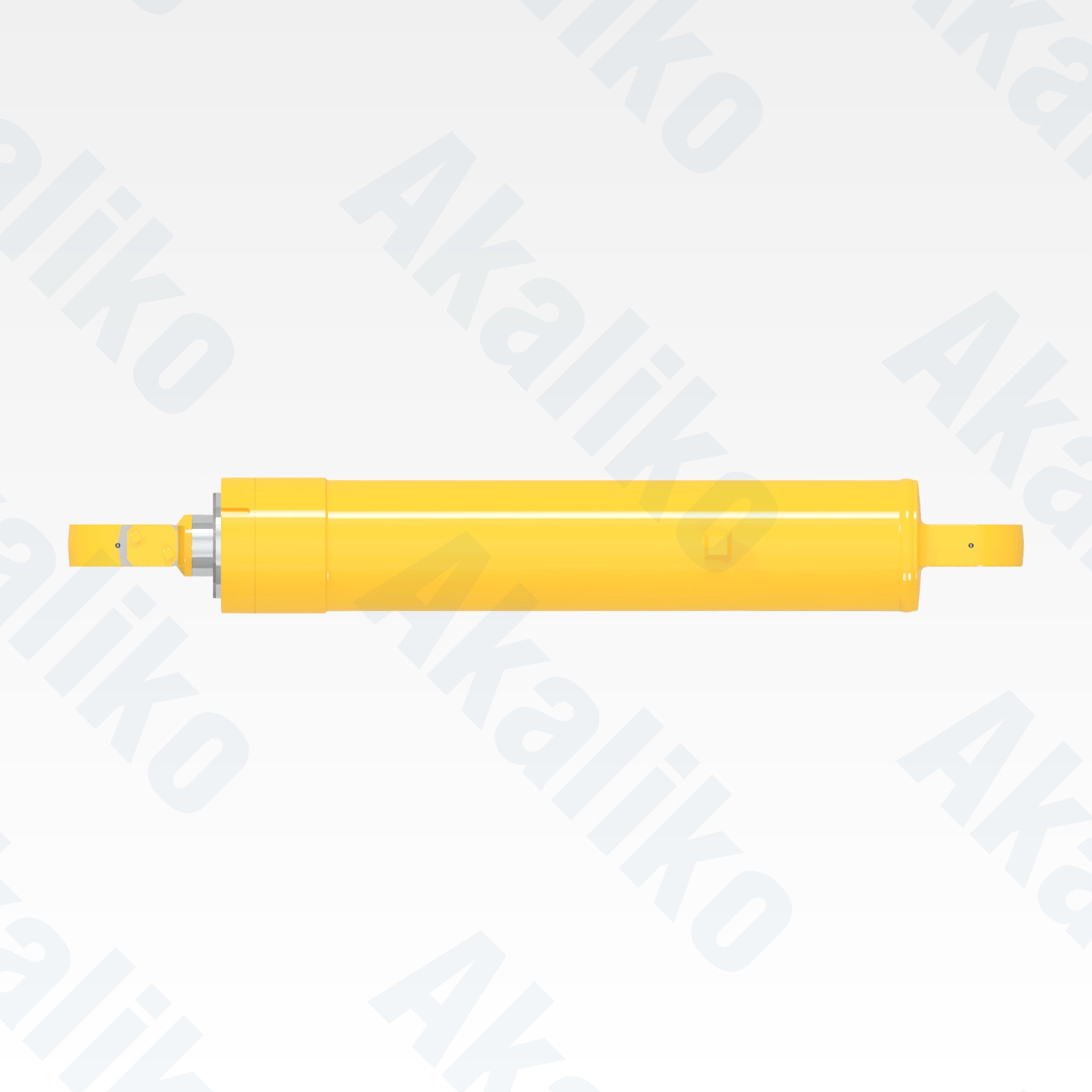 Top view of replacement hoist hydraulic cylinder for Komatsu HD465-7 dump truck, OEM part number 707-09-00040