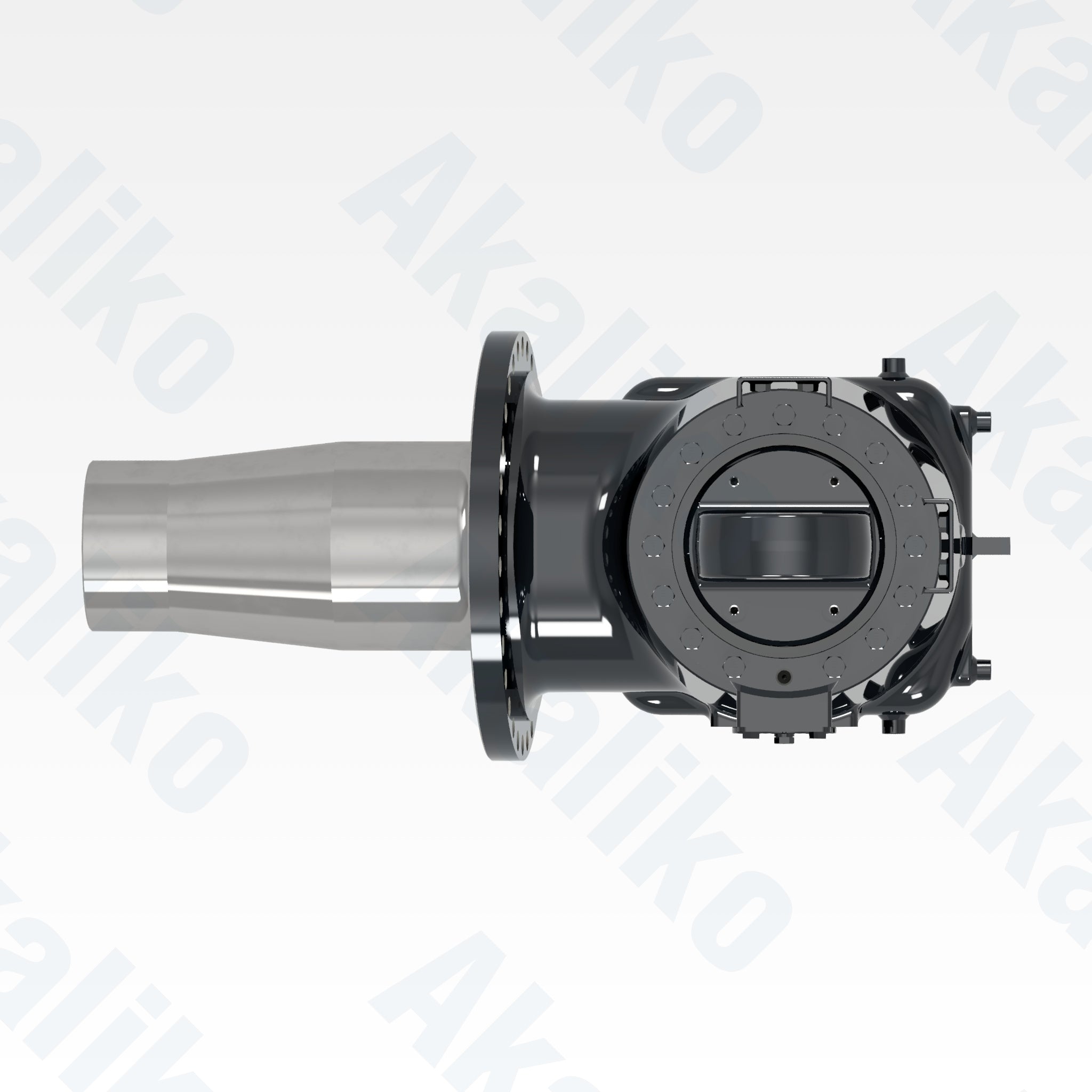 Top view of replacement front suspension hydraulic cylinder for Komatsu HD785-7 dump truck, OEM part number 561-50-8A001