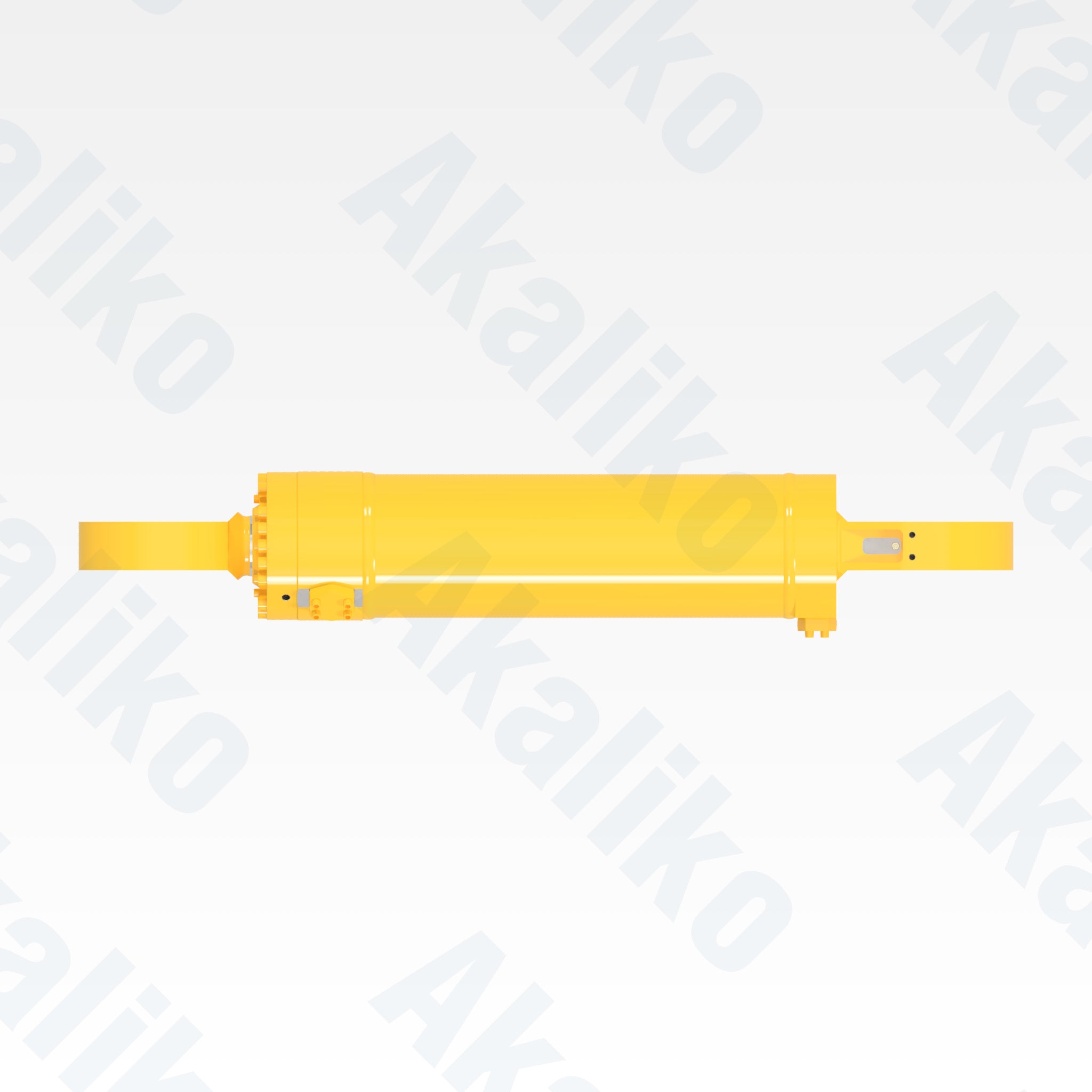 Top view of replacement clam hydraulic cylinder for Komatsu PC3000-6 excavator, OEM part number 992 030 40