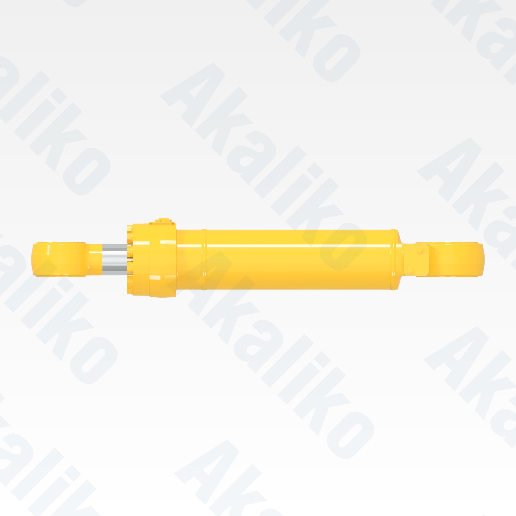 Top view of replacement steering hydraulic cylinder for Komatsu WA800-3/WA900 wheel loader, OEM part number 707-01-16181