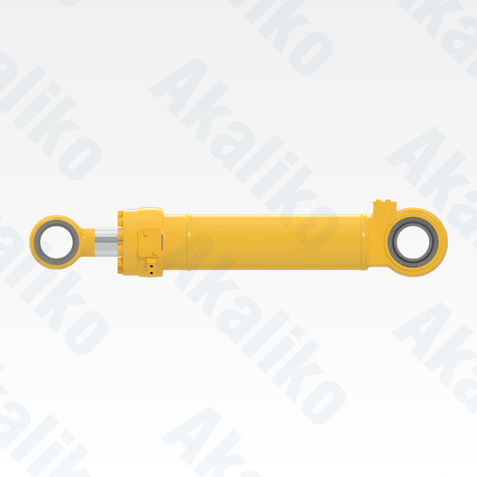 Side view of replacement steering hydraulic cylinder for Komatsu WA800-3/WA900 wheel loader, OEM part number 707-01-16191