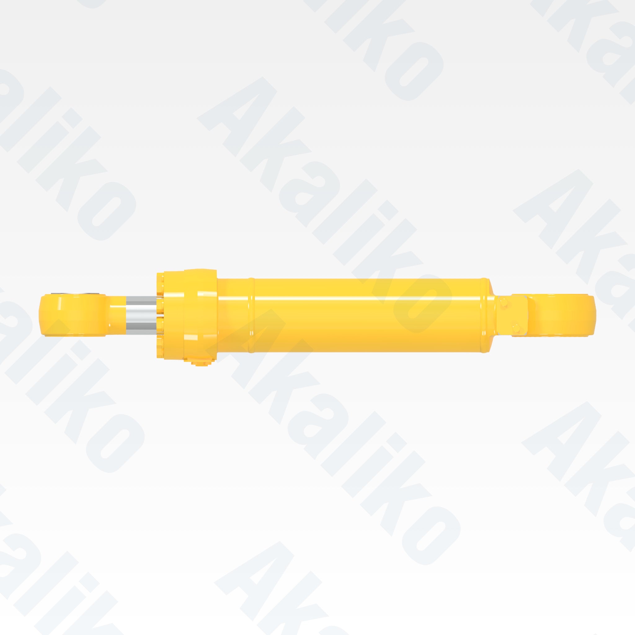 Top view of replacement steering hydraulic cylinder for Komatsu WA800-3/WA900 wheel loader, OEM part number 707-01-16191