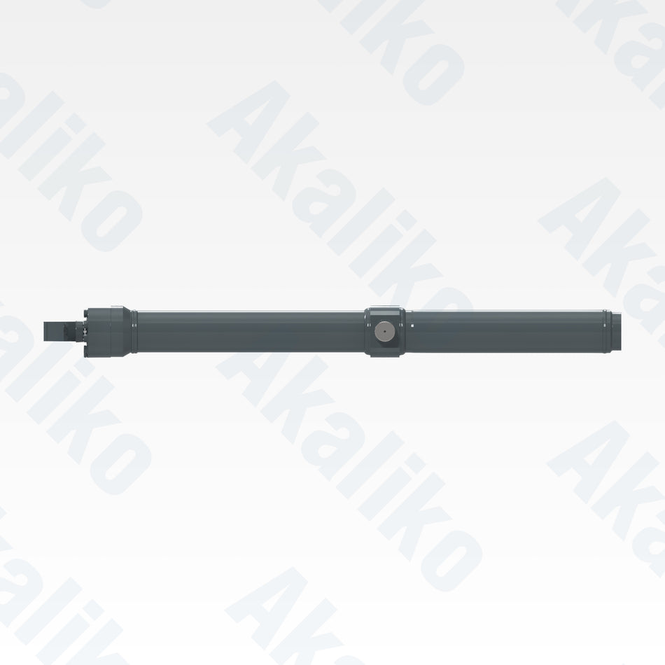 Side view of replacement blade lift hydraulic cylinder for Liebherr PR764 track dozer, OEM part number 94027409