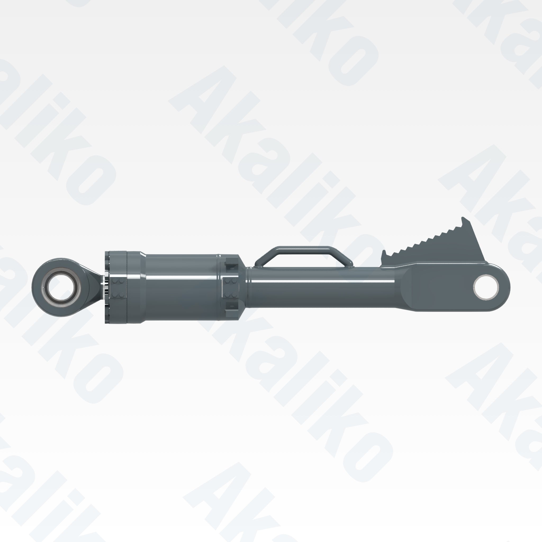 Side view of replacement blade tilt hydraulic cylinder for Liebherr PR776 track dozer, OEM part number 94038968