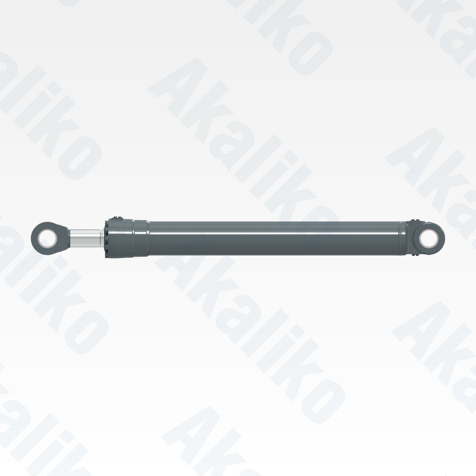 Side view of replacement boom hydraulic cylinder for Liebherr R9100 excavator, OEM part number 9644533
