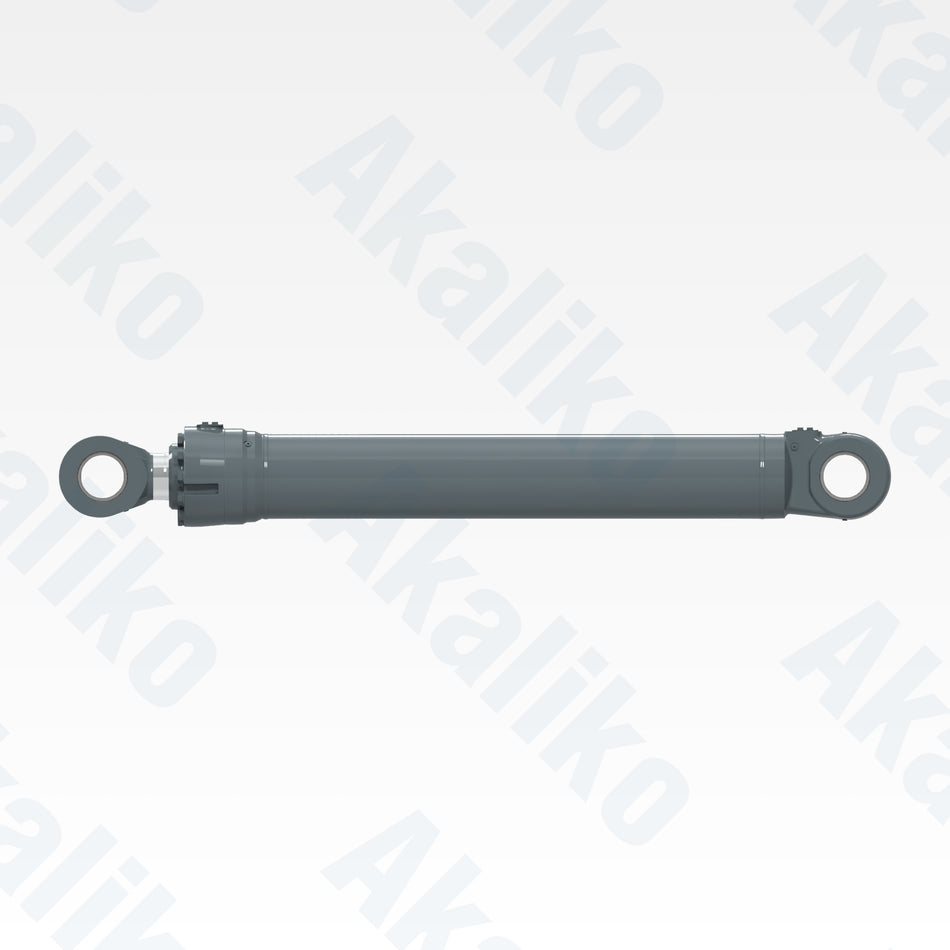 Side view of replacement stick hydraulic cylinder for Liebherr R9100 excavator, OEM part number 9629705