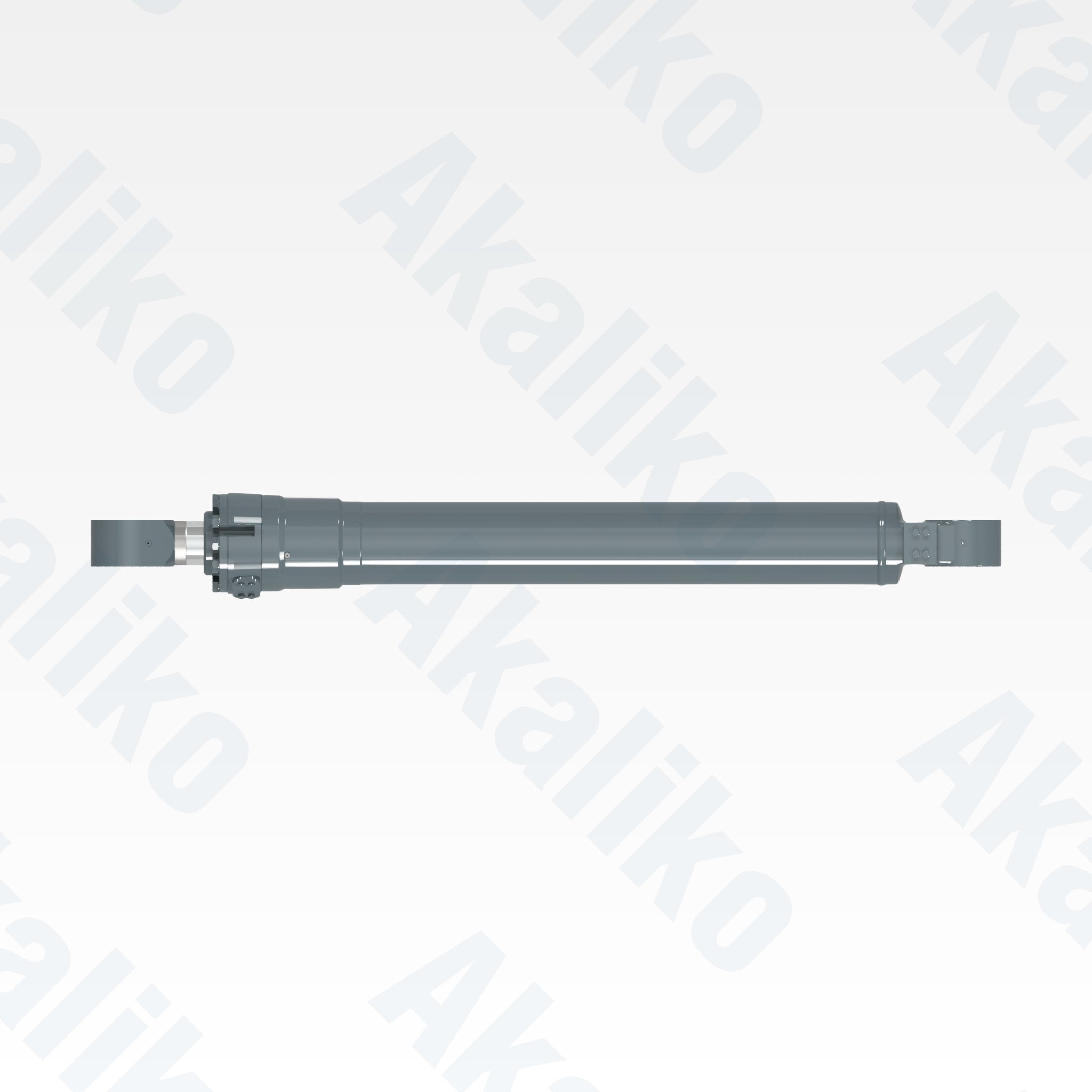 Top view of replacement boom hydraulic cylinder for Liebherr R984 excavator, OEM part number 9637247