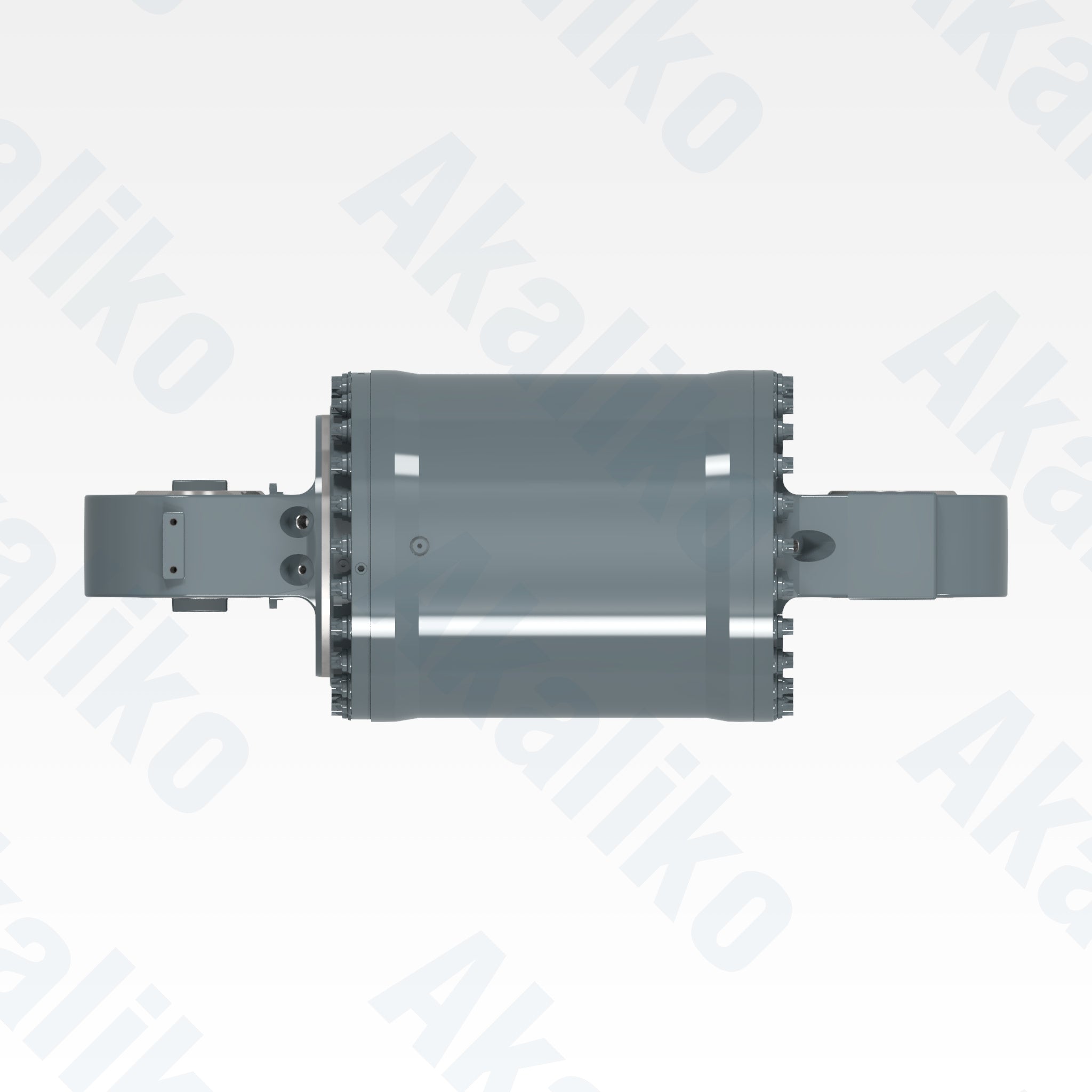 Top view of replacement rear suspension hydraulic cylinder for Liebherr T264 dump truck, OEM part number 94065549