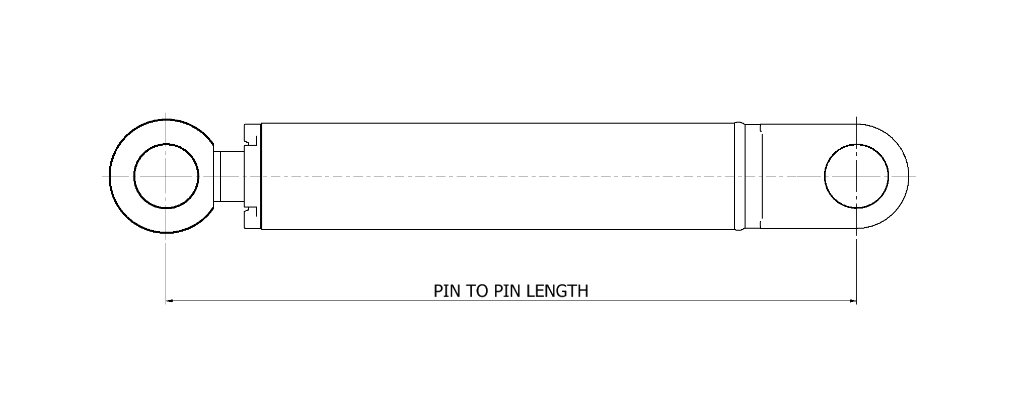 Diagram showing the pin-to-pin length measurement.