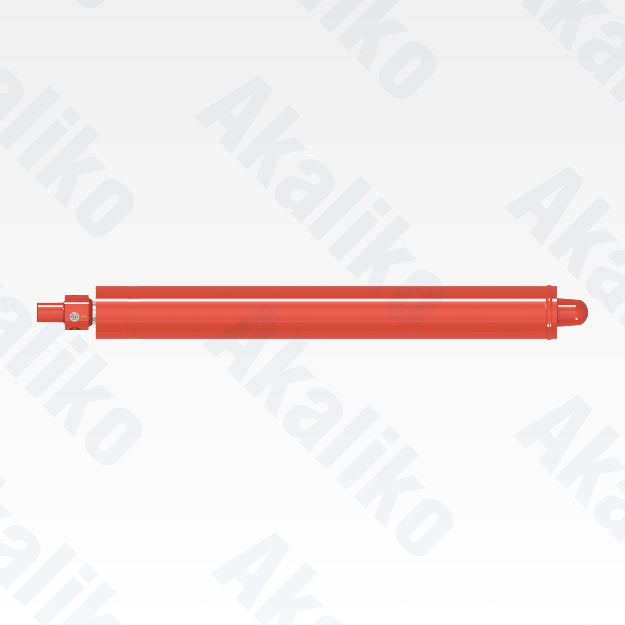 Top view of replacement jack hydraulic cylinder for Sandvik D45KS drill, OEM part number 020074-001