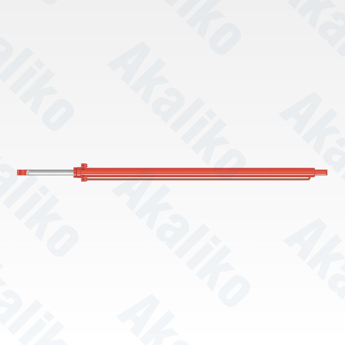 Top view of replacement feed extention hydraulic cylinder for Sandvik DD421-60C drill, OEM part number 55047472