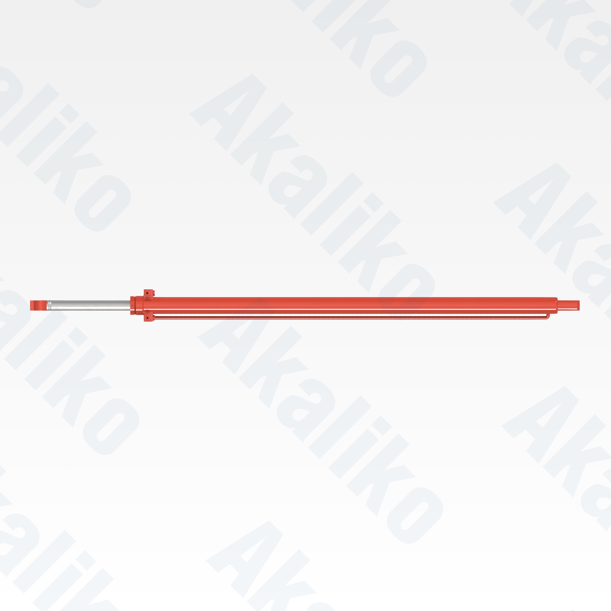 Top view of replacement feed extention hydraulic cylinder for Sandvik DD421-60C drill, OEM part number 55047472