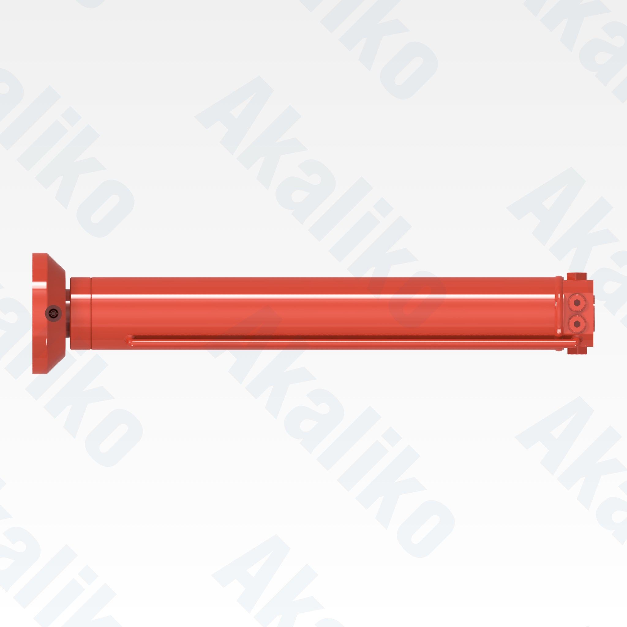 Top view of replacement front jack hydraulic cylinder for Sandvik DD421-60C drill, OEM part number 55213554