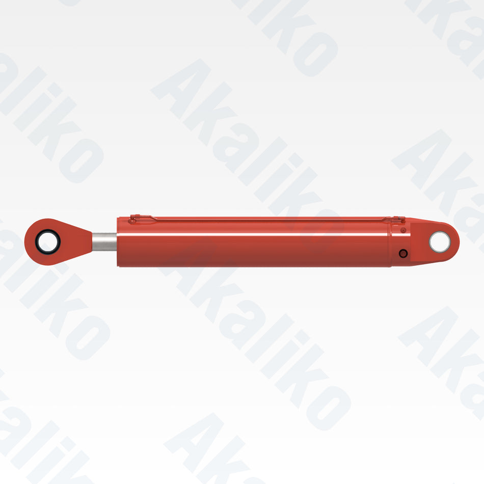 Side view of replacement boom swing hydraulic cylinder for Sandvik DR580 drill, OEM part number CX010904