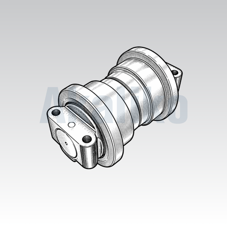 Akaliko placeholder image for a single flange track roller showing an artistically drawn track roller on a grey background with Akaliko watermark in blue.