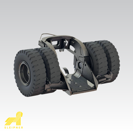 Product image for Sleipner E310 dollies depicting a single unit with 4 wheels with Sleipner logo in the bottom left corner.